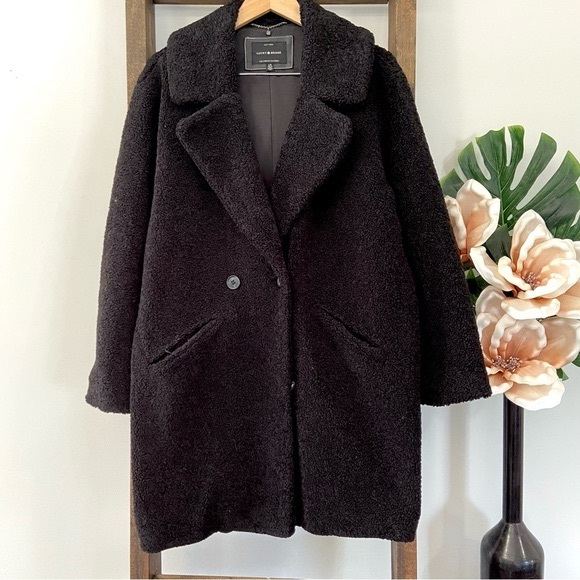 Lucky Brand Teddy dress coat sz L - Picture 2 of 4